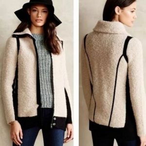 Anthropologie Sparrow Colorblock Wool Mohair Blend Sweater Jacket Size XS